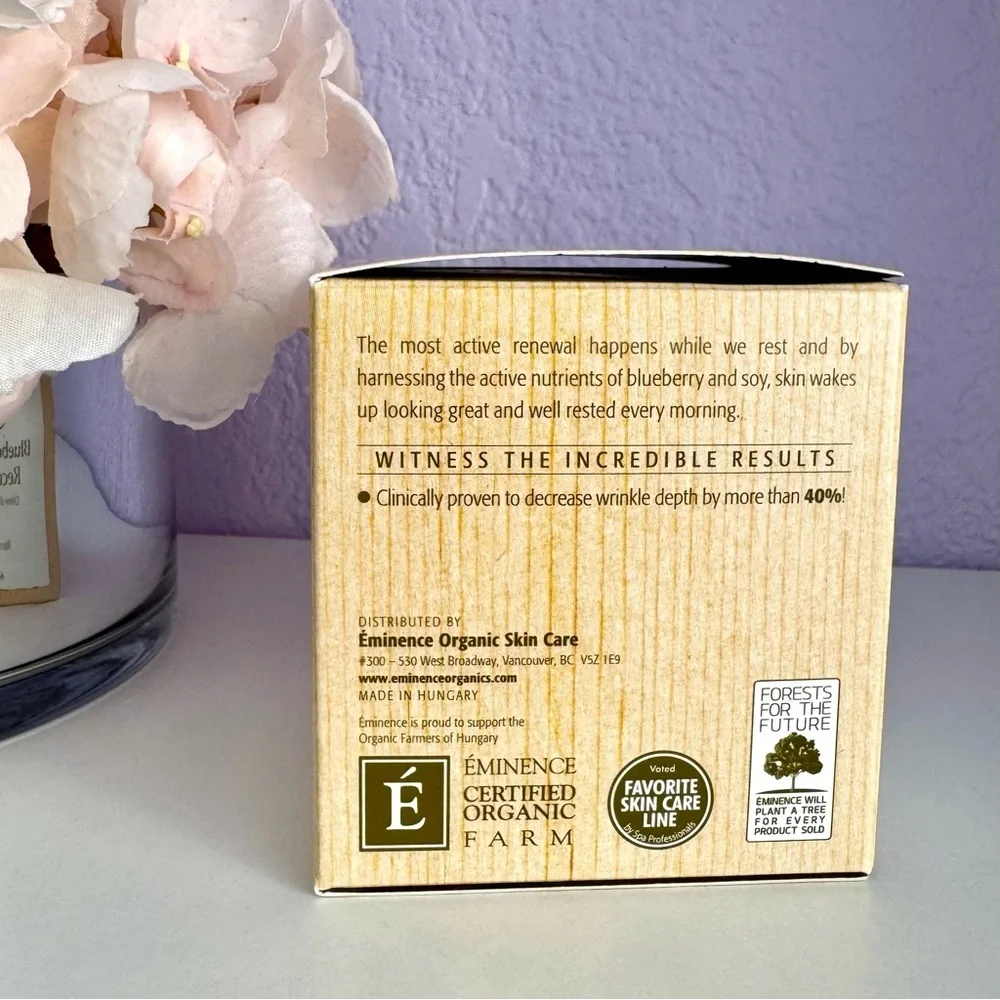 New! EMINENCE Organics Blueberry Soy Night Recovery Cream, 60ml/2oz